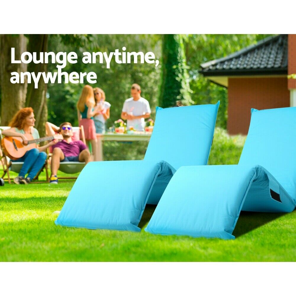 Artiss Floor Lounge Sofa Camping Chair Blue