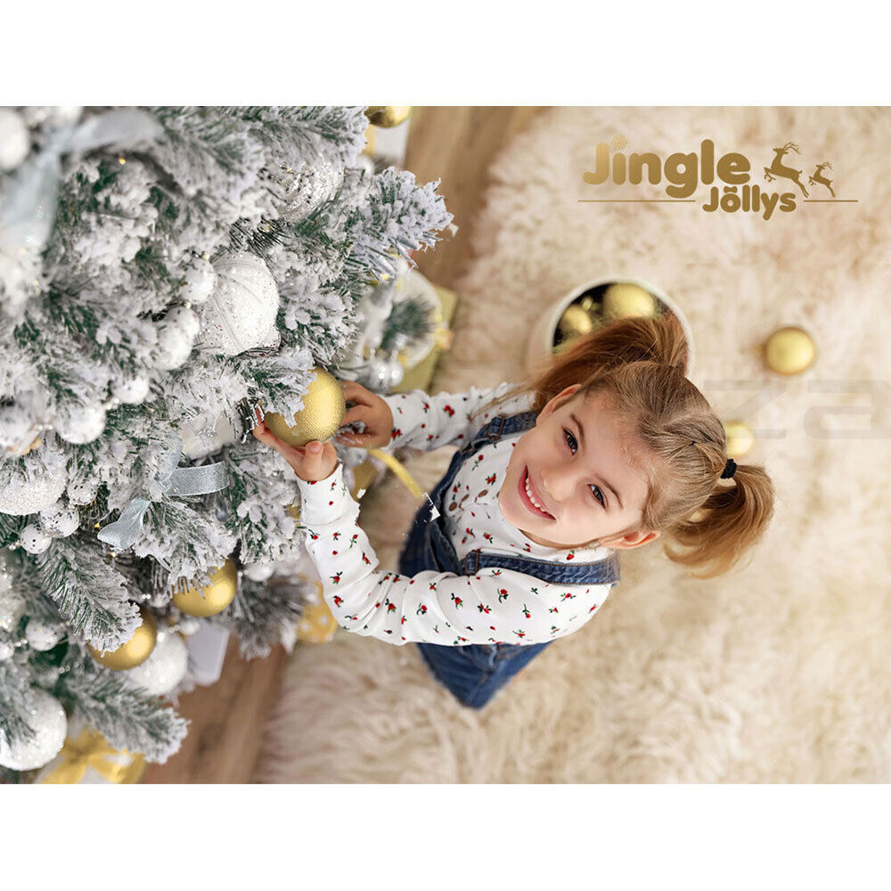 Jingle Jollys Christmas Tree 1.8m Snow Flocked Xmas Tree Decorations 520 Tips