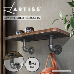 Artiss 8x Floating Pipe Shelf DIY Metal Wall Brackets