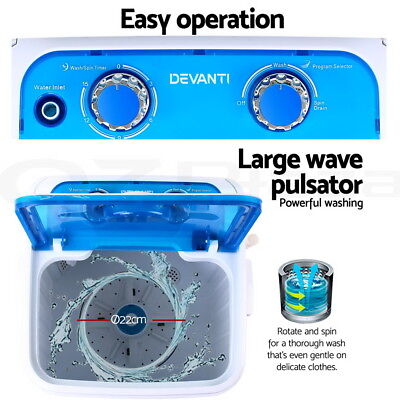 Devanti Portable Washing Machine 4.6KG Blue