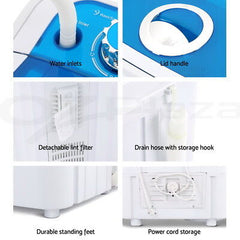 Devanti Portable Washing Machine 4.6KG Blue