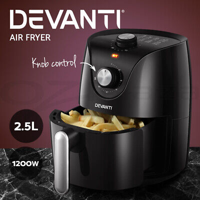 Devanti Air Fryer 2.5L Knob Fryers